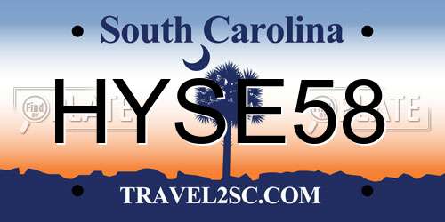 HYSE58 South Carolina License Plate
