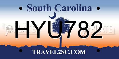 HYU782 South Carolina License Plate