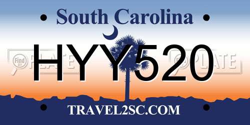 HYY520 South Carolina License Plate