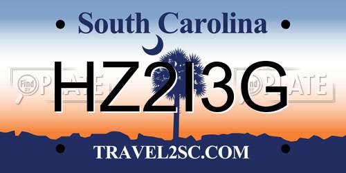 HZ2I3G South Carolina License Plate