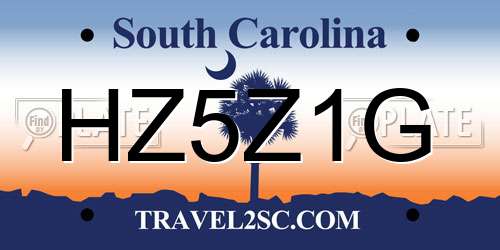 HZ5Z1G South Carolina License Plate