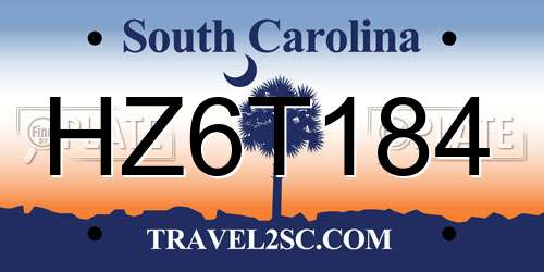 HZ6T184 South Carolina License Plate