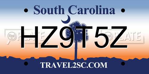 HZ9T5Z South Carolina License Plate