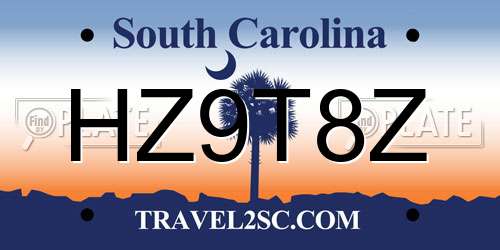 HZ9T8Z South Carolina License Plate