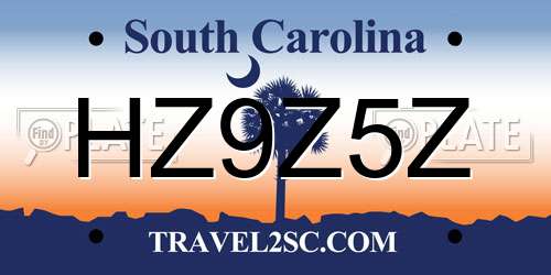 HZ9Z5Z South Carolina License Plate