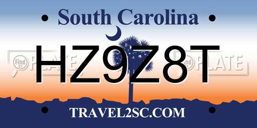 HZ9Z8T South Carolina License Plate