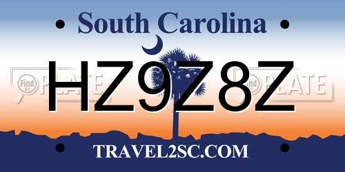 HZ9Z8Z South Carolina License Plate