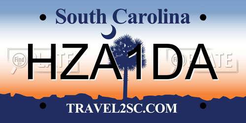 HZA1DA South Carolina License Plate