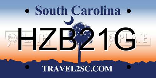HZB21G South Carolina License Plate