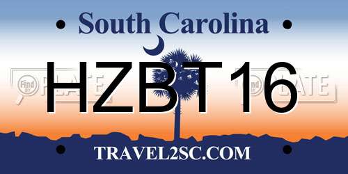 HZBT16 South Carolina License Plate