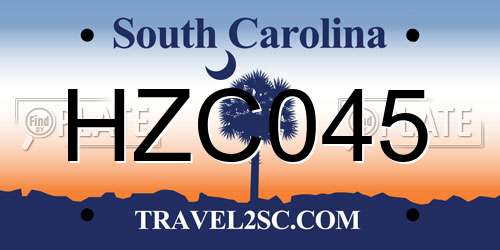 HZC045 South Carolina License Plate