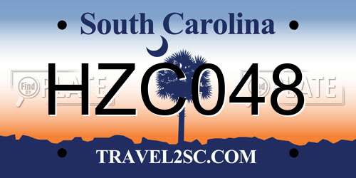 HZC048 South Carolina License Plate