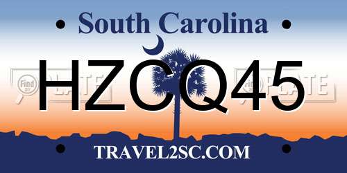 HZCQ45 South Carolina License Plate