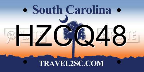 HZCQ48 South Carolina License Plate