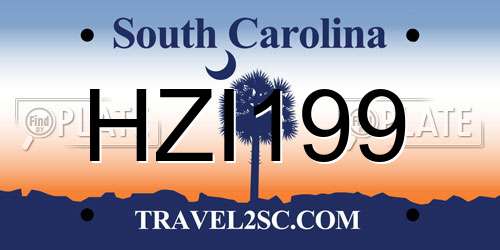 HZI199 South Carolina License Plate