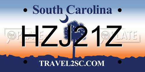 HZJ21Z South Carolina License Plate
