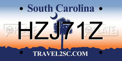 HZJ71Z South Carolina License Plate