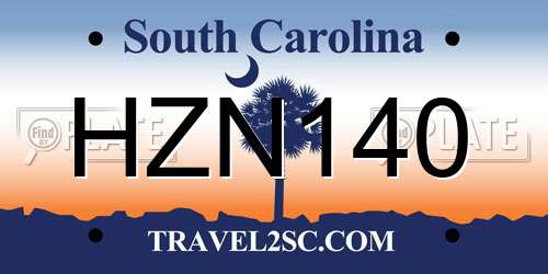 HZN140 South Carolina License Plate