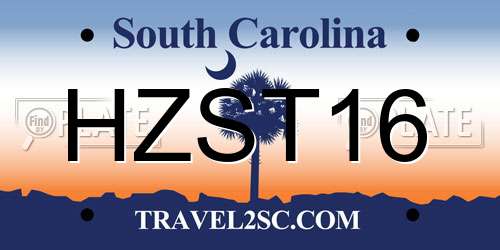 HZST16 South Carolina License Plate