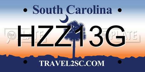 HZZ13G South Carolina License Plate