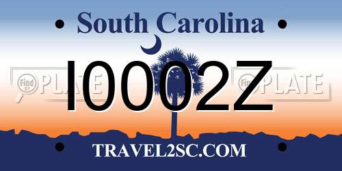 I0002Z South Carolina License Plate