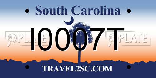I0007T South Carolina License Plate