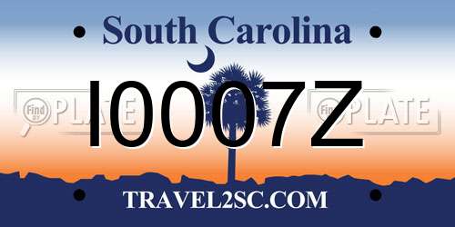 I0007Z South Carolina License Plate