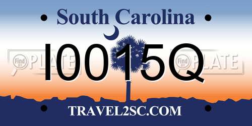 I0015Q South Carolina License Plate