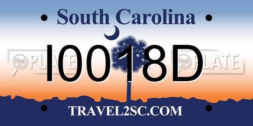 I0018D South Carolina License Plate