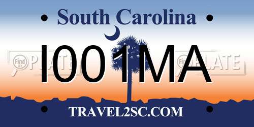 I001MA South Carolina License Plate