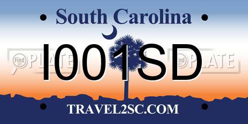 I001SD South Carolina License Plate