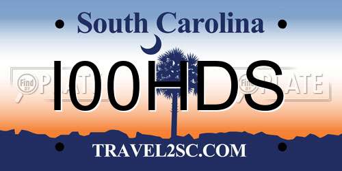 I00HDS South Carolina License Plate