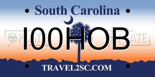 I00HOB South Carolina License Plate