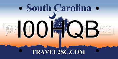 I00HQB South Carolina License Plate