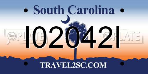 I02042I South Carolina License Plate