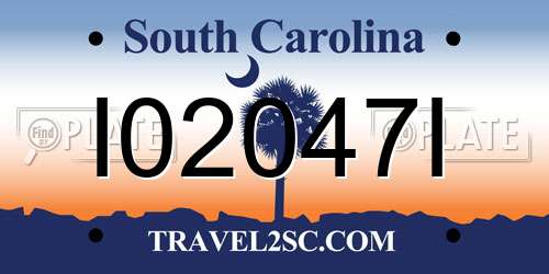 I02047I South Carolina License Plate