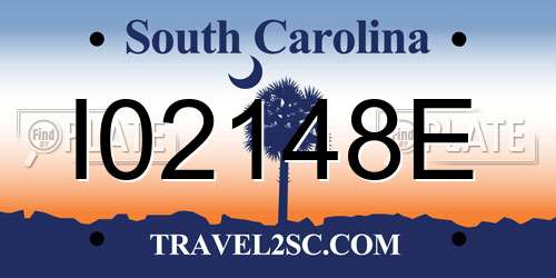 I02148E South Carolina License Plate