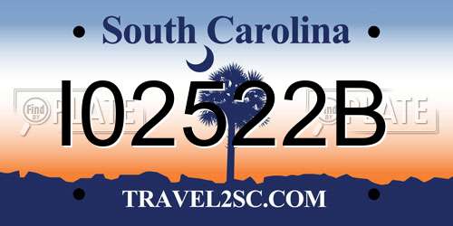 I02522B South Carolina License Plate