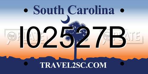 I02527B South Carolina License Plate