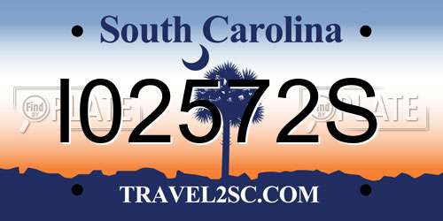 I02572S South Carolina License Plate