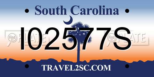I02577S South Carolina License Plate