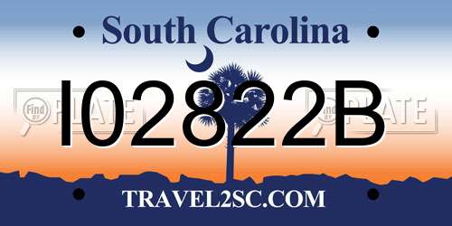 I02822B South Carolina License Plate