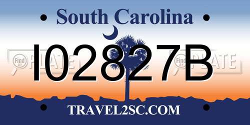 I02827B South Carolina License Plate