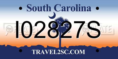 I02827S South Carolina License Plate