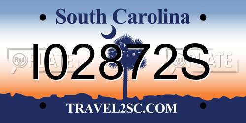 I02872S South Carolina License Plate