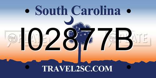 I02877B South Carolina License Plate