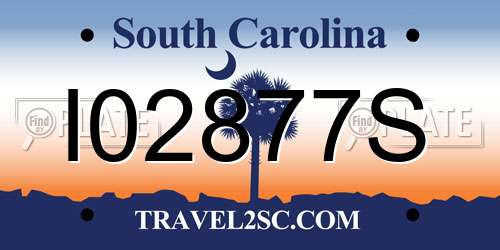 I02877S South Carolina License Plate
