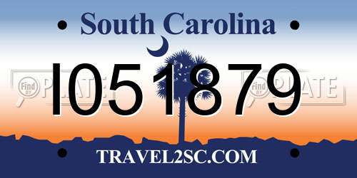 I051879 South Carolina License Plate