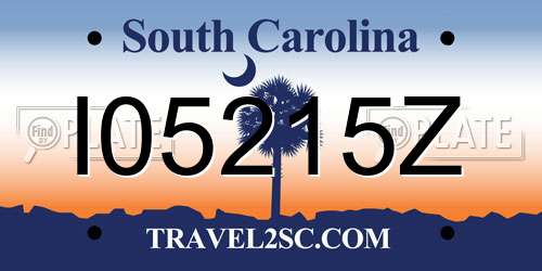 I05215Z South Carolina License Plate