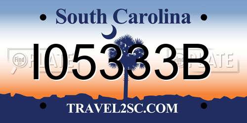 I05333B South Carolina License Plate